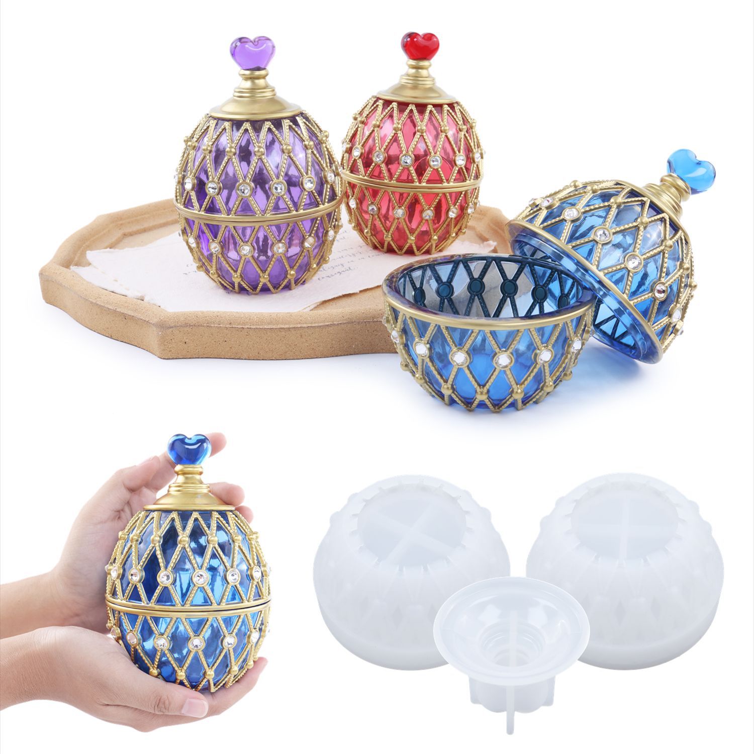 Silicone Epoxy Resin Molds Set - 두 가지 스타일 세트 DIY 크리스탈
