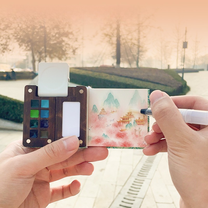 Watercolor Paint Set Solid Pigment - 미니 휴대용 수채화 안료 단색 포장