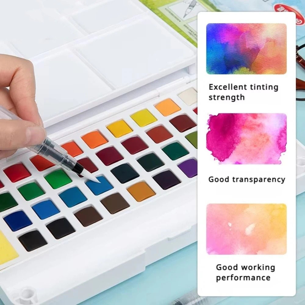 Watercolor Paint Set Solid Pigment - 12/18/24/36가지 색상의 고체 수채 물감 세트,
