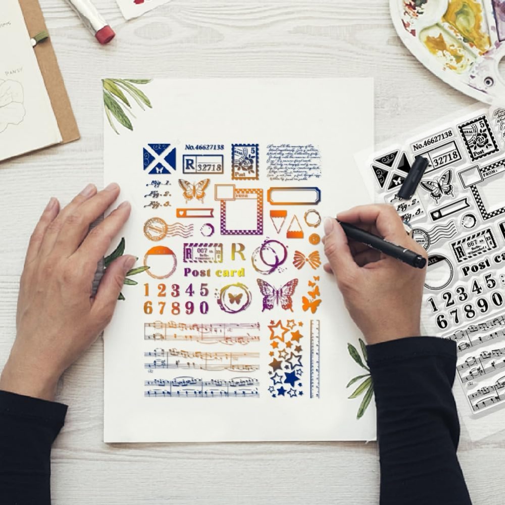 빈티지 텍스트 투명 우표, 다양한 패턴, 실리콘 스탬프 - Clear Silicone Stamps For Card Making 리뷰 및 가격