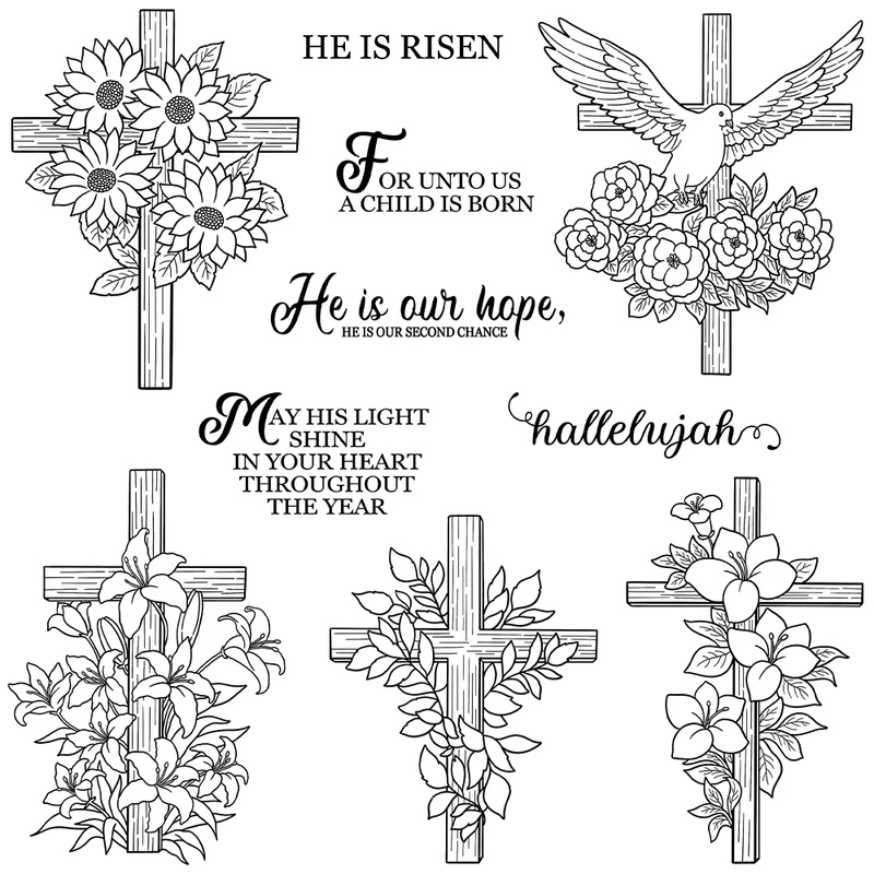 Mangocraft Cross With Flowers  - Clear Silicone Stamps For Card Making 리뷰 및 가격