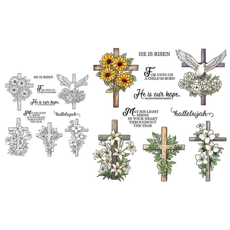 Mangocraft Cross With Flowers  - Clear Silicone Stamps For Card Making 리뷰 및 가격