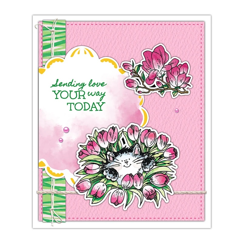 Suncraft 귀여운 키티 고양이와 꽃 클리어 스탬프 - Clear Silicone Stamps For Card Making 리뷰 및 가격