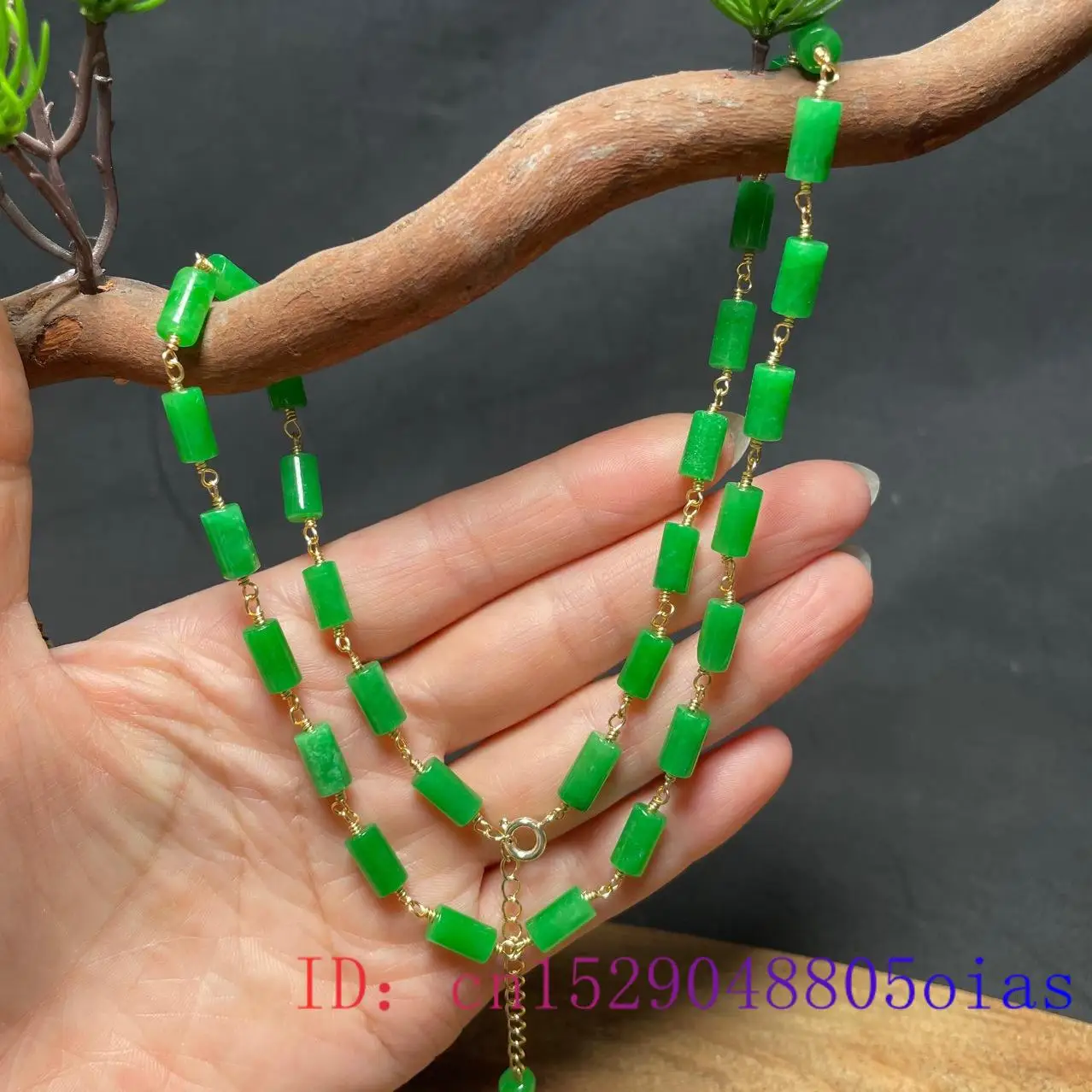 녹색 옥 구슬 목걸이 빈티지 행운의 보석 여성용 선물  - Beading 리뷰 및 가격