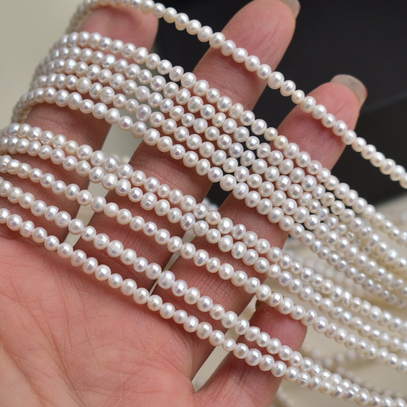 천연 담수 진주, 흰색, 3~7mm 크기의 납작한 둥근 - Beading 리뷰 및 가격