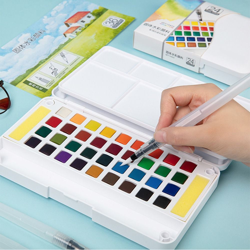 12/18/24/36가지 색상의 고체 수채 물감 세트, - Watercolor Paint Set Solid Pigment 리뷰 및 가격