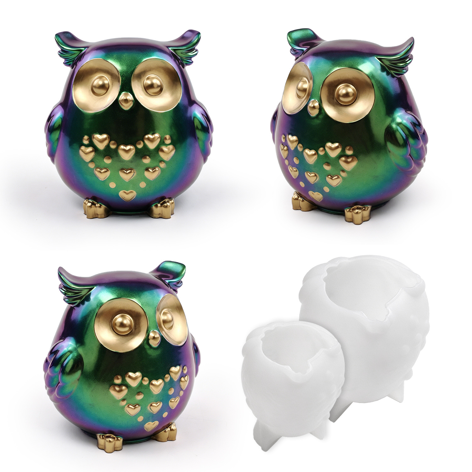 2개 세트 부엉이 실리콘 몰드 - 대형 & 소형 DIY - Silicone Epoxy Resin Molds Set 리뷰 및 가격